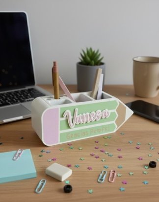 Lápiz portalápices blanco