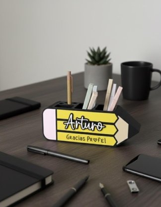 Lápiz portalápices negro